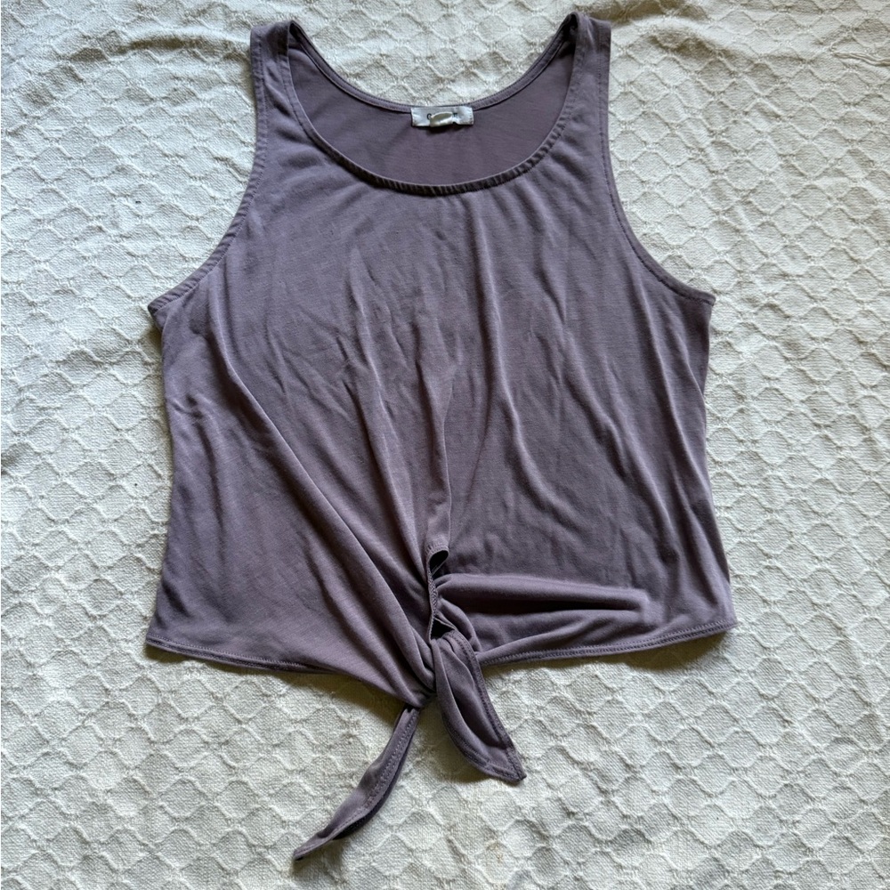 Women's Sleeveless Tie-Front Top - Purple